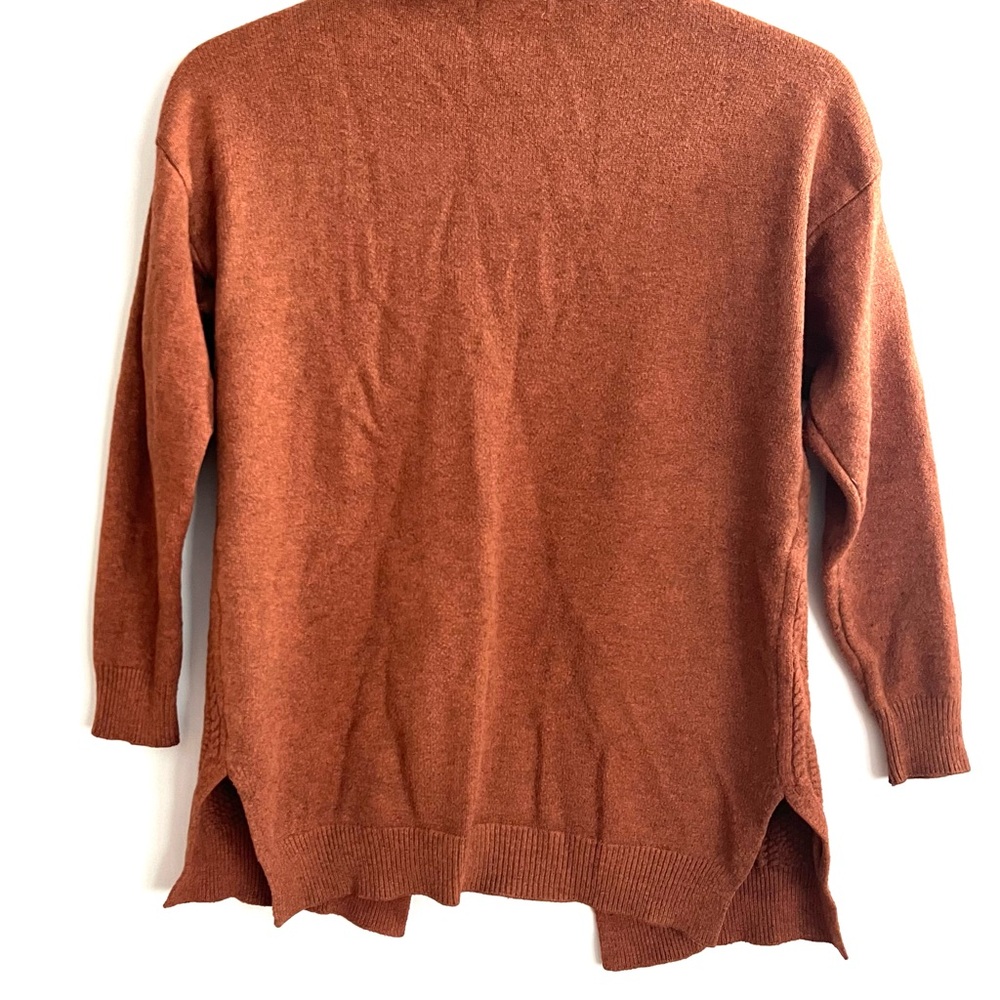 Victoria Women’s Brown/Rust colored Knit Open Front Cardigan Sweater One size - Picture 6 of 8